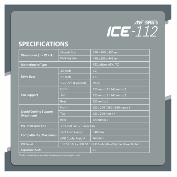 ANT ESPORTS ICE 112 BLACK 3